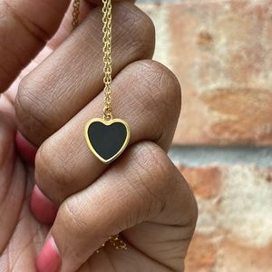 Black and Gold Heart Shaped Necklace